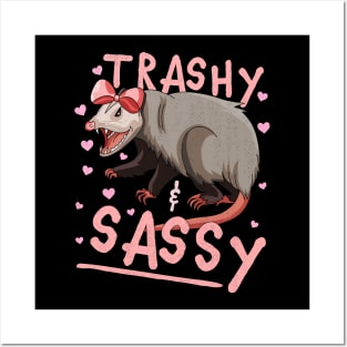 Trashy and Sassy Funny Possum Opossum Garbage Trash Posters and Art